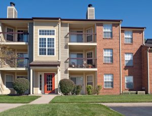Multifamily home, with a chimney for the chimney fan